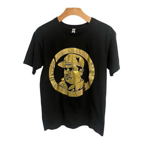 El Chapo T-Shirt Mens Small Allstyle Black Gold Print Short Sleeve Graphic Tee